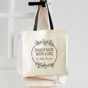 Stylish Greenery Wreath Handmade With Love Tote Bag