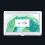 Stylish Greens Watercolor Business Card Holder<br><div class="desc">Need a colour change? Looking for matching products? Send us a message to heartlockedstudio@gmail.com and we will be happy to help.</div>