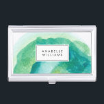 Stylish Greens Watercolor Business Card Holder<br><div class="desc">Need a colour change? Looking for matching products? Send us a message to heartlockedstudio@gmail.com and we will be happy to help.</div>