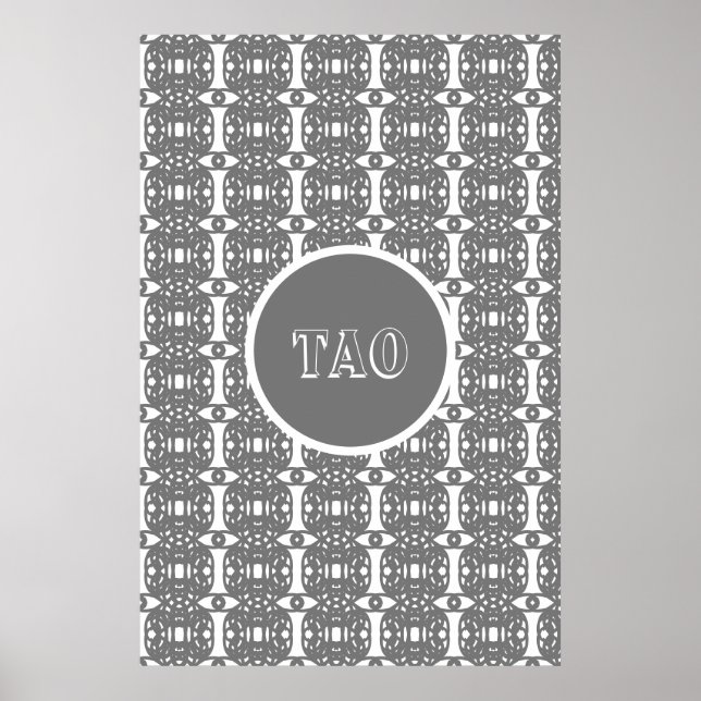 Stylish Grey and White Abstract Geometric Shape Poster (Front)