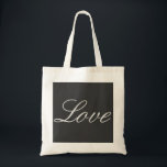 Stylish Grey Background Love Wedding Tote Bag<br><div class="desc">You can easily change the fonts and colours. You can also add your logo and the background image as you like.</div>