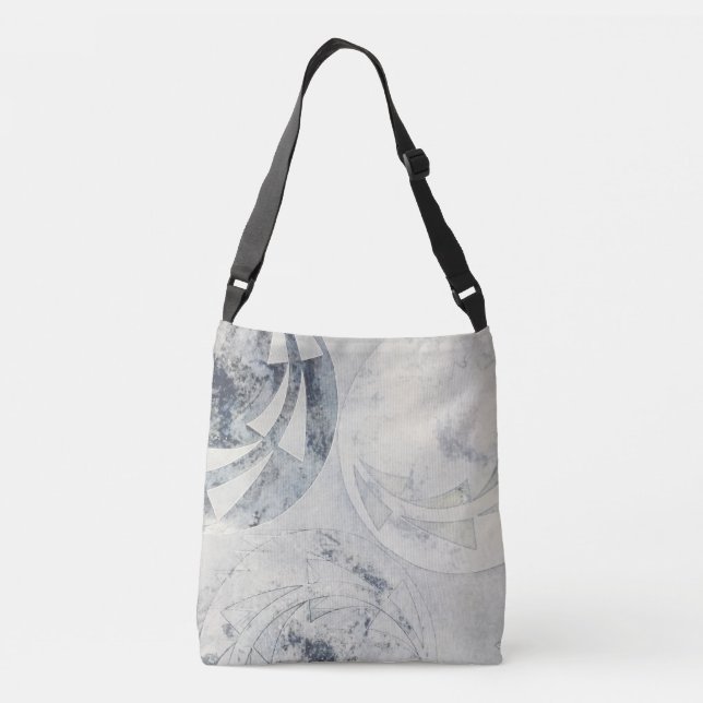 Stylish grey black Native American crossbody bag (Back)