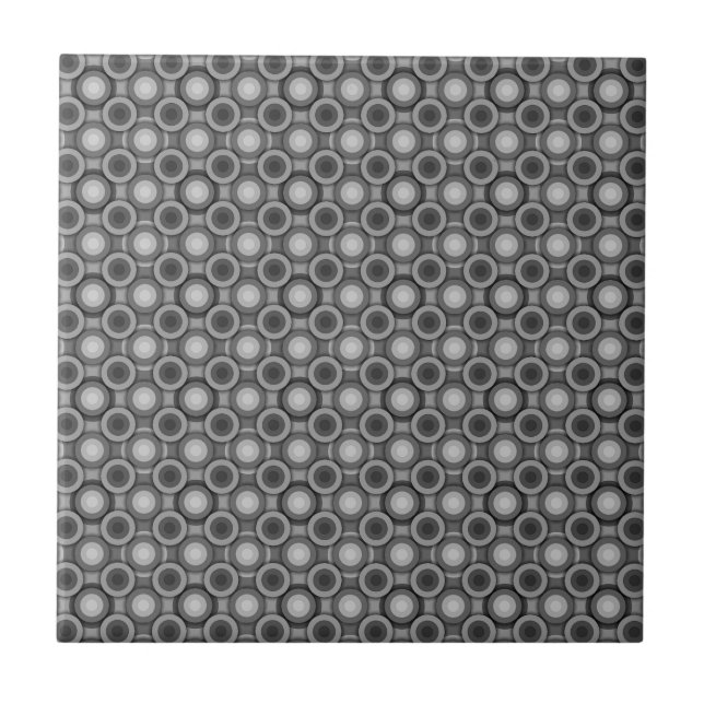 Stylish Grey Circles Pattern Tile (Front)