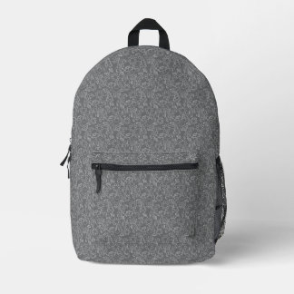 Stylish Grey Floral Abstract Backpack