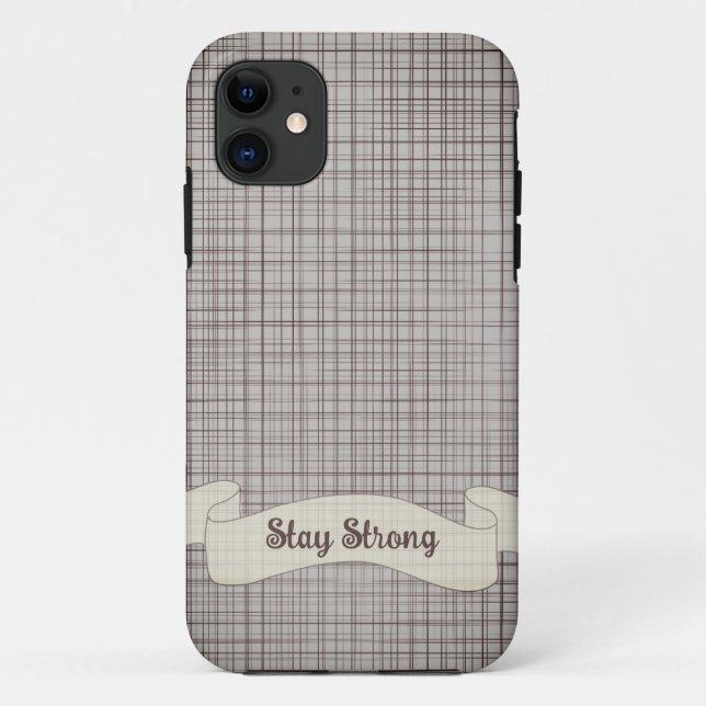 Stylish Grey Gingham Plaid iPhone Case (Back)