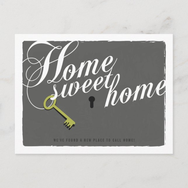 Stylish Grey New Address Announcement Postcard (Front)