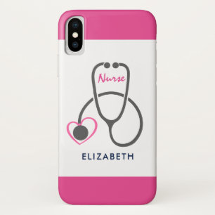 Stylish Grey Nursing Stethescope Illustration Case-Mate iPhone Case