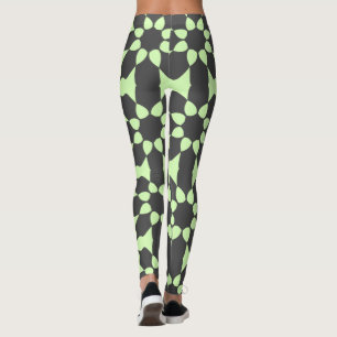 Stylish Grey Olive Floral Pattern Leggings