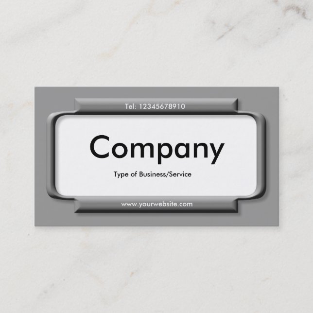 Stylish Grey Panel - Grey (999999) Business Card (Front)