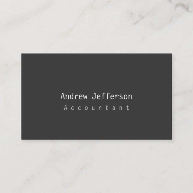Stylish Grey Professional Accountant Business Card (Front)