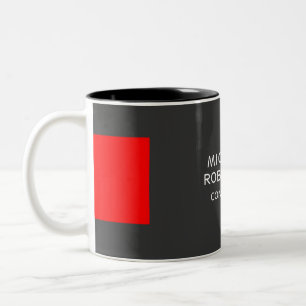 Stylish Grey Red Minimalist Modern Two-Tone Coffee Mug