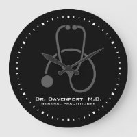 Stylish Grey Stethescope Illustration on Black
