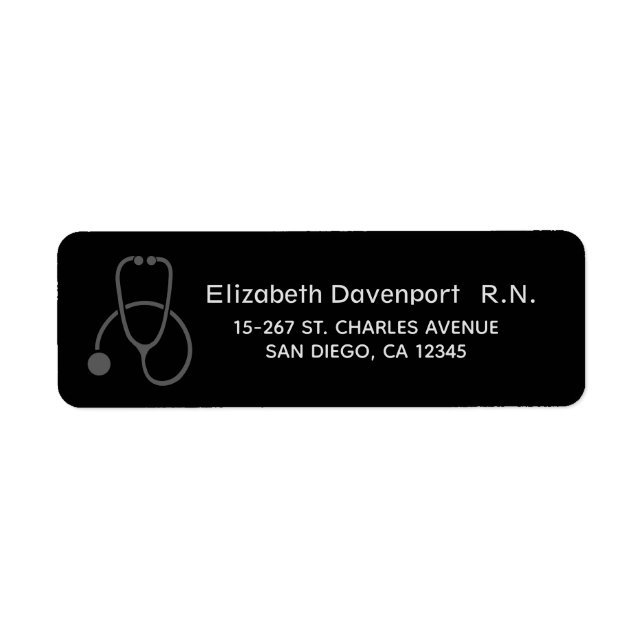 Stylish Grey Stethoscope Illustration sur Black (Devant)