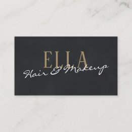 Stylish Grey Watercolor Hair Makeup Business Card