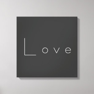 Stylish Grey White Love Wedding Canvas Print