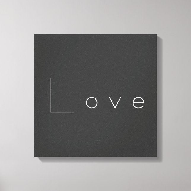 Stylish Grey White Love Wedding Canvas Print (Front)