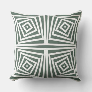 Stylish Grey & White Nested Box Spiral Throw Pillow