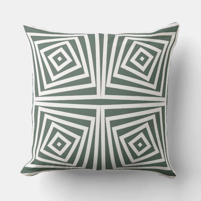 Stylish Grey & White Nested Box Spiral Throw Pillow (Front)