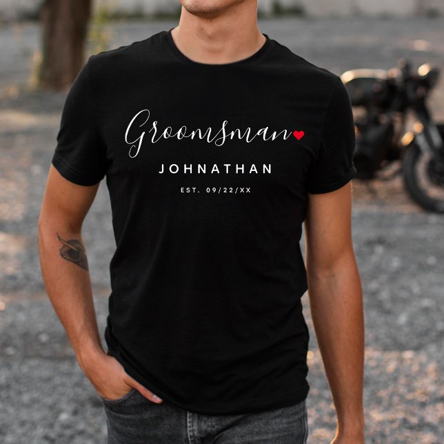 Stylish Groomsman Wedding T-Shirt (Creator Uploaded)