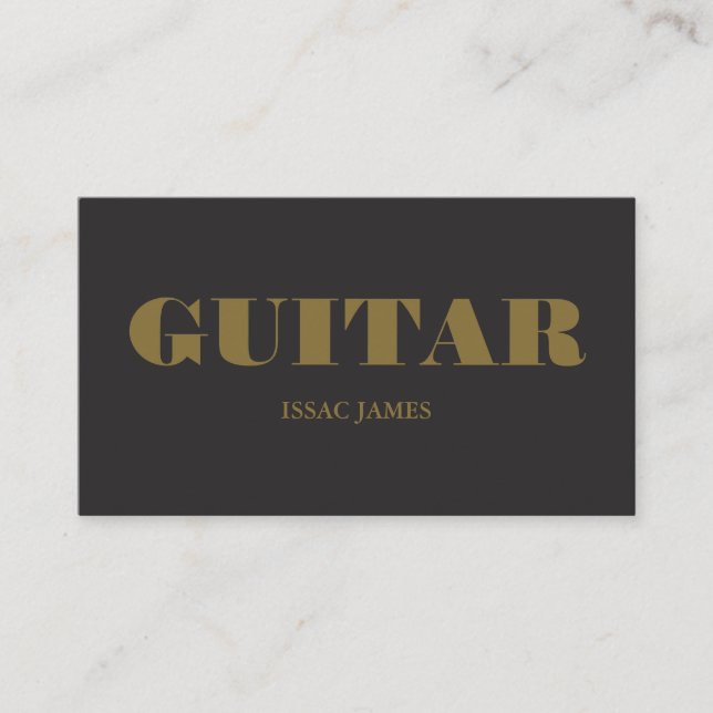 Stylish Guitarist, Professional Musician Business Card (Front)