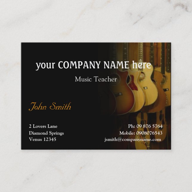 Stylish Guitars Business Card (Front)