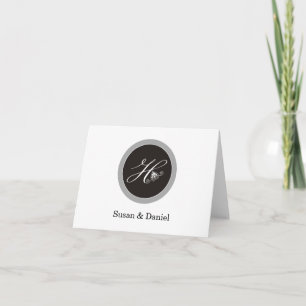 Stylish - H - Monogram Thank You Card