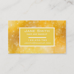 Stylish hair and makeup glam gold business card
