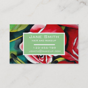 Stylish hair and makeup watercolor floral business business card