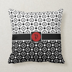 Stylish Half Black Half White polka dots Throw Pillow