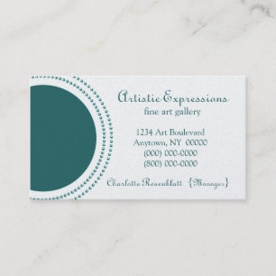 Stylish Half Circles Business Card, Teal Card