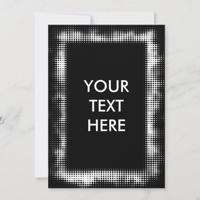 Stylish Halftone Grunge Black and White Blank Card (Front)