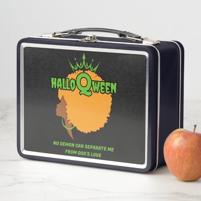 Stylish HALLOQWEEN Afro Queen Halloween Metal Lunch Box (In Situ)