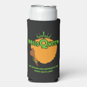 Stylish HALLOQWEEN Afro Queen Halloween Seltzer Can Cooler