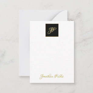 Stylish Hand Gold Text Monogrammed Modern Card