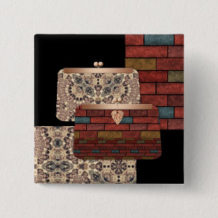Stylish handbags 2 inch square button
