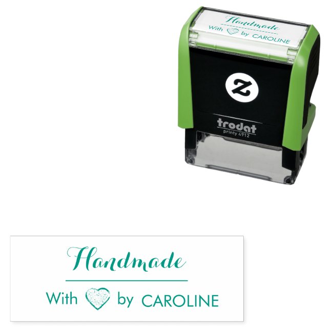 Stylish handmade green self-inking stamp (In Situ)