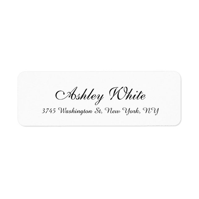 Stylish Handwriting White Plain Elegant Unique (Front)