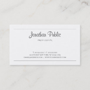 Stylish Handwritten Modern Professional Plain Luxe Business Card