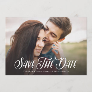 Stylish Handwritten Photo Save The Date