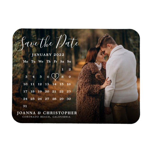 Stylish Handwritten Save the Date Announcement Magnet (Horizontal)