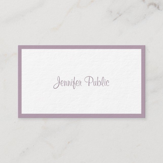 Stylish Handwritten Script Modern Elegant Luxury Business Card (Front)