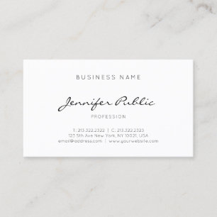 Stylish Handwritten Script Modern Simple Template Business Card