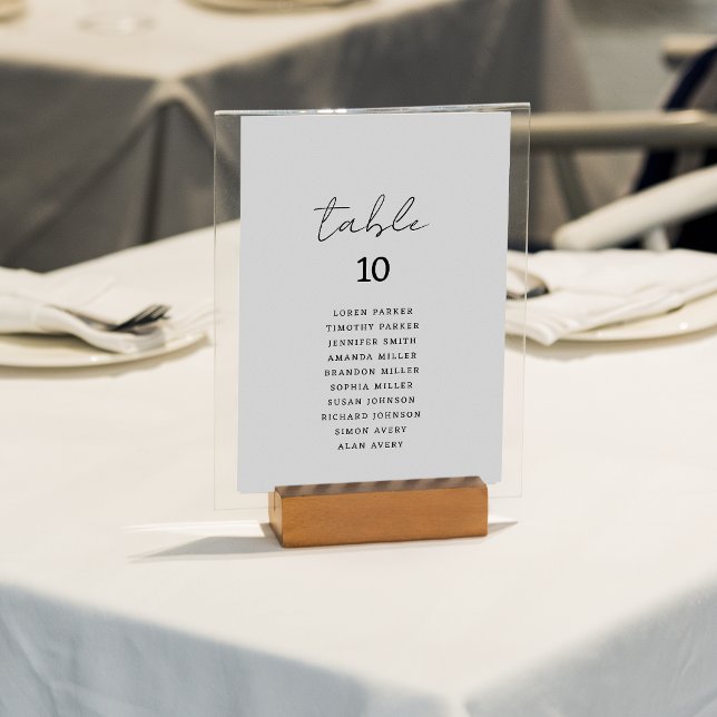 Stylish Handwritten Script Wedding Seating Chart Table Number (Creator Uploaded)