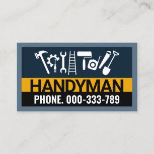 Stylish Handyman Construction Tools Frame Business Card
