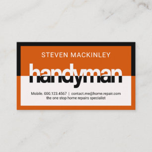 Stylish Handyman Signage Frame Business Card