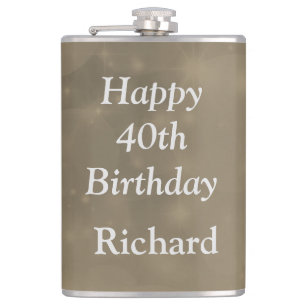 Stylish Happy 40th Birthday Hip Flask