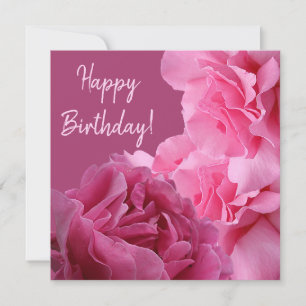 Stylish happy Birthday pretty pink rose boho Holiday Card