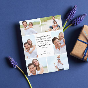 stylish happy fathers day 6 photos collage holiday postcard