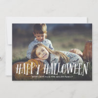 Stylish Happy Halloween Photo Card