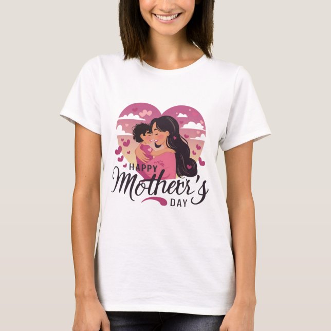 Stylish Happy Mother's Day T-Shirt (Front)